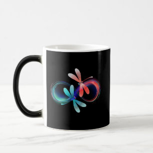 Taza Mágica Infinito con libélulas brillantes