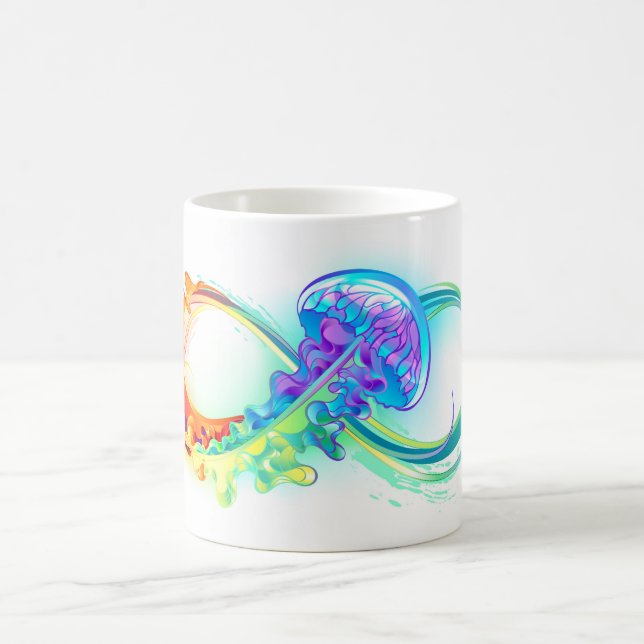 Taza Mágica Infinito con medusa arcoíris (Centro)