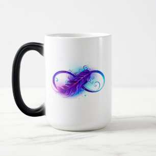 Taza Mágica Infinito con plumas púrpura