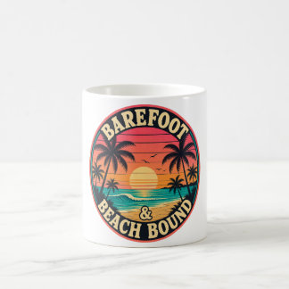 Taza Mágica Insignia de Descalzo y Llegado a la Playa