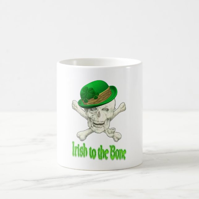 Taza Mágica Irlandés al hueso divertido cerveza verde rana Mug (Centro)