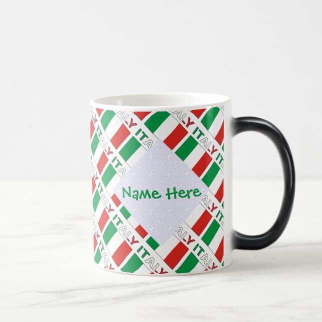 Taza Mágica Italia Bandera italiana cubierta verde personaliza (Derecha)