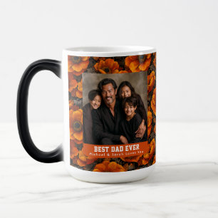 Taza Mágica Jardín de Anémonas Naranjas Mejor Papá Perro de Lu
