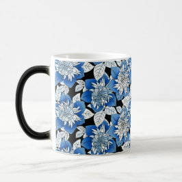 Taza Mágica Jardín de la planta de fondo de flores azules y bl