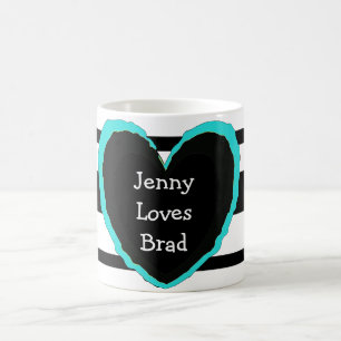 Taza Mágica "Jenny ama a Brad" Coffee Mug: Agrega tus nombres