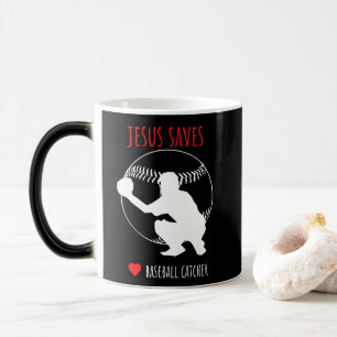 Taza Mágica Jesús salva receptor de béisbol Amante del deporte
