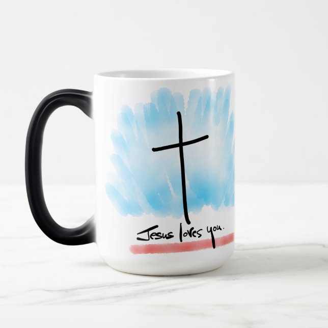 Taza Mágica JESÚS TE AMA Morphing Mug (Izquierda)