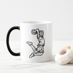Taza Mágica Jugador de baloncesto Haciendo Slam Dunk Dark Desi