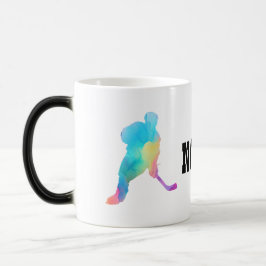 Taza Mágica Jugador de hockey con nombre de personalizar