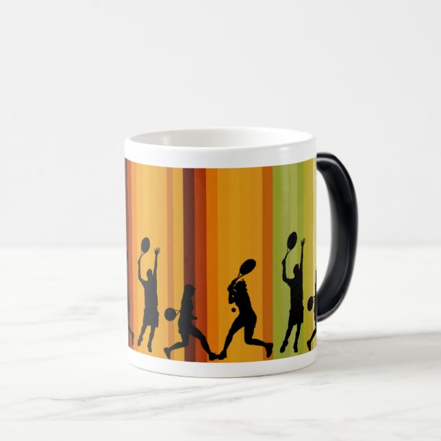 Taza Mágica Jugadores De Tenis Dinámicos Silhouette (Anverso derecho)