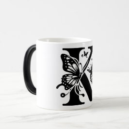 Taza Mágica K Alphabet black butterfly