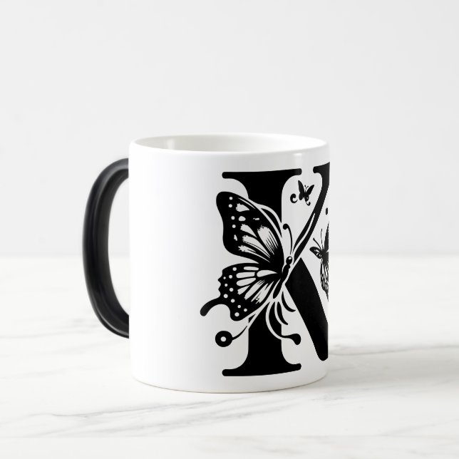 Taza Mágica K Alphabet black butterfly (Anverso izquierdo)