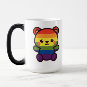 Taza Mágica Kawaii Rainbow Teddy - Una elegante fiesta del org