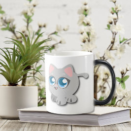 Taza Mágica Kitten redondo con ojos azules
