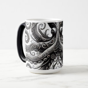 Taza Mágica Kraken Steampunk Octopus Ornate Black
