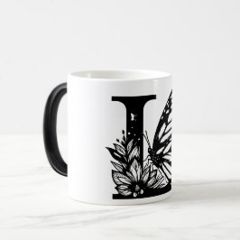 Taza Mágica L Alphabet black butterfly