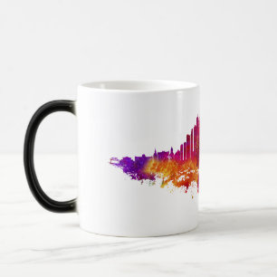 Taza Mágica La acuarela del Skyline de Chicago en blanco