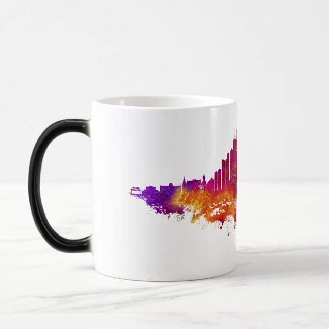 Taza Mágica La acuarela del Skyline de Chicago en blanco (Izquierda)
