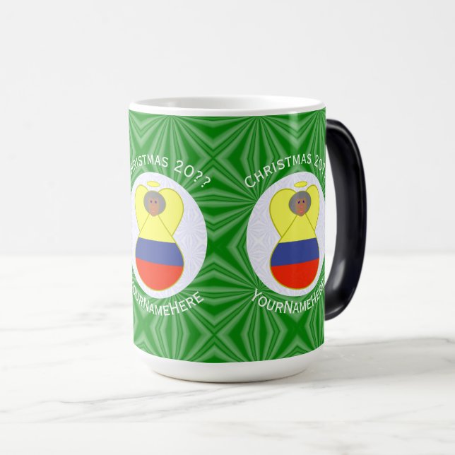 Taza Mágica La bandera colombiana abuela Navidades Angel Perso (Anverso derecho)