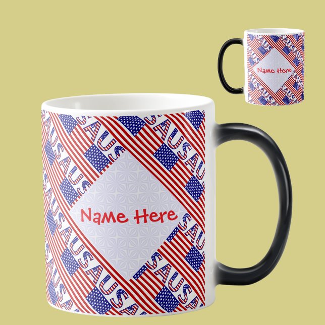 Taza Mágica La bandera norteamericana de Estados Unidos con la (Subido por el creador)