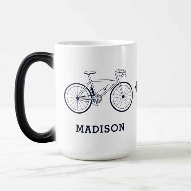 Taza Mágica La bicicleta eléctrica personalizada me hace feliz (Izquierda)