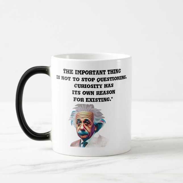 Taza Mágica La curiosa mente mug EinsteinCotesMug (Izquierda)