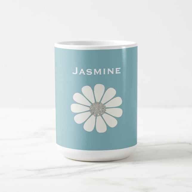 Taza Mágica La flor de la margarita blanca   personaliza (Centro)