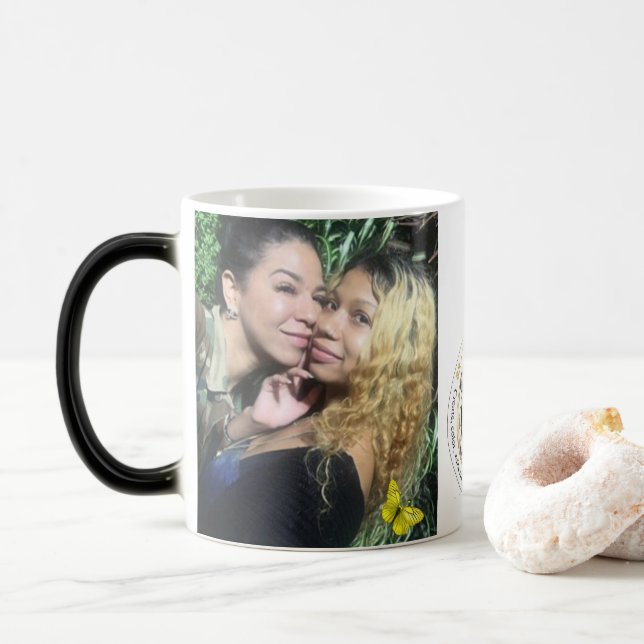 Taza Mágica La mariposa valiente sea el cambio personalizado (Con donut)