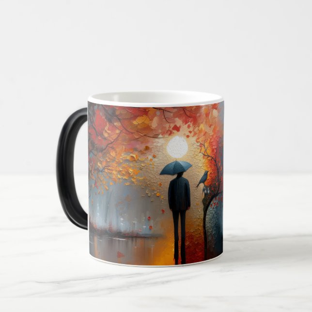 Taza Mágica 🍂 ☕ 🌧️ "La serenidad del otoño" ☔ 🎨 (Anverso izquierdo)