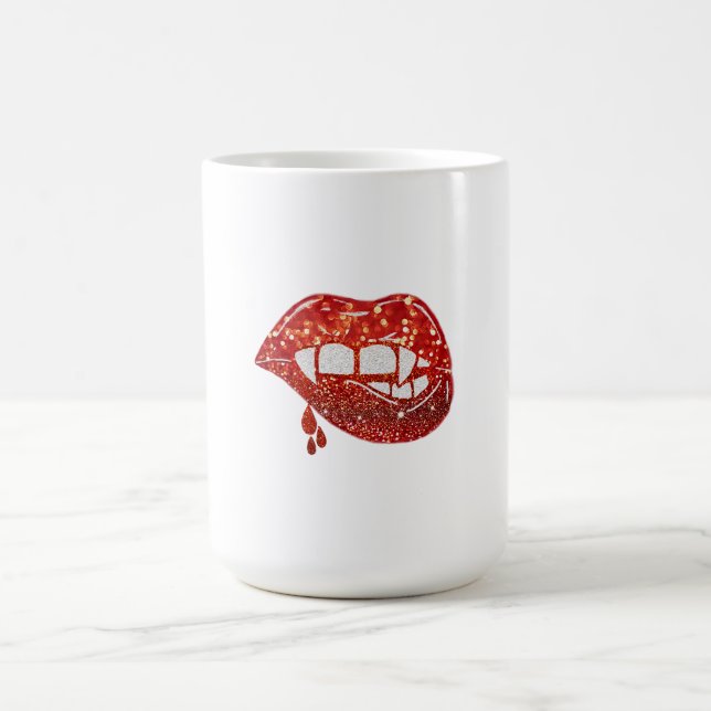 Taza Mágica Labios de vampiro en falso Purpurina con sangre go (Centro)