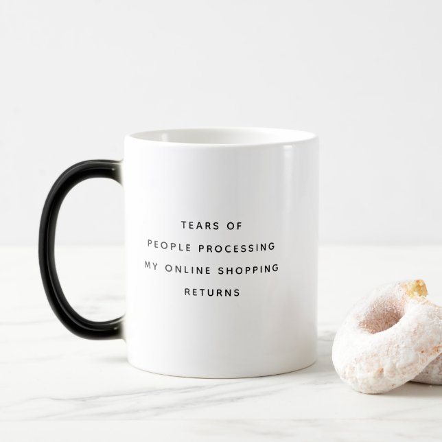 Taza Mágica Lágrimas de devoluciones de compras en línea (Con donut)