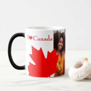 Taza Mágica Las hojas de arce rojas de moda me encantan Canadá