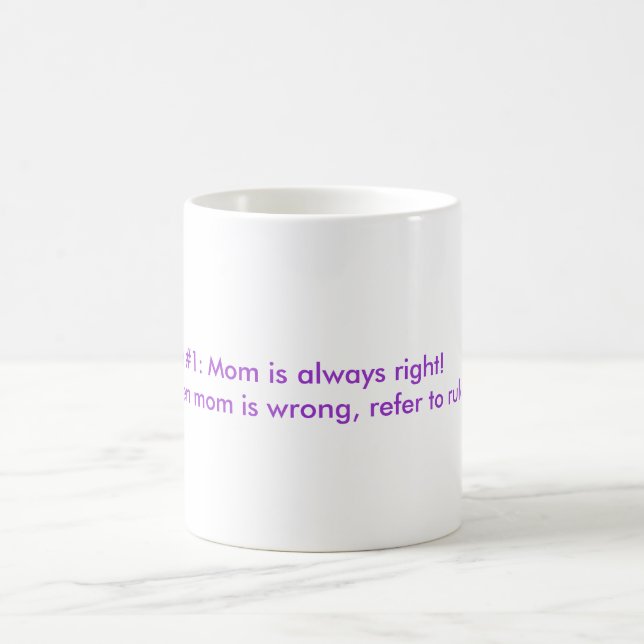 Taza Mágica Las reglas de mamá morph mug púrpura (Centro)