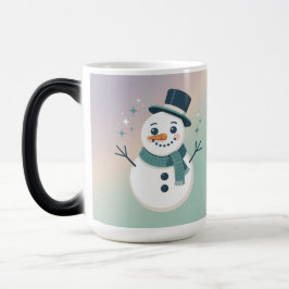 Taza Mágica Lavender Teal Sparkling Snowman Morphing Mug