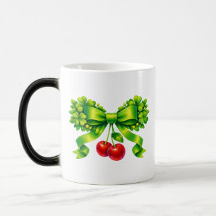 Taza Mágica Lazo de trébol de la suerte con diseño verde de ce