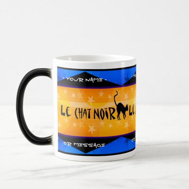 Taza Mágica Le Chat Noir (taza mágica personalizada) (Izquierda)