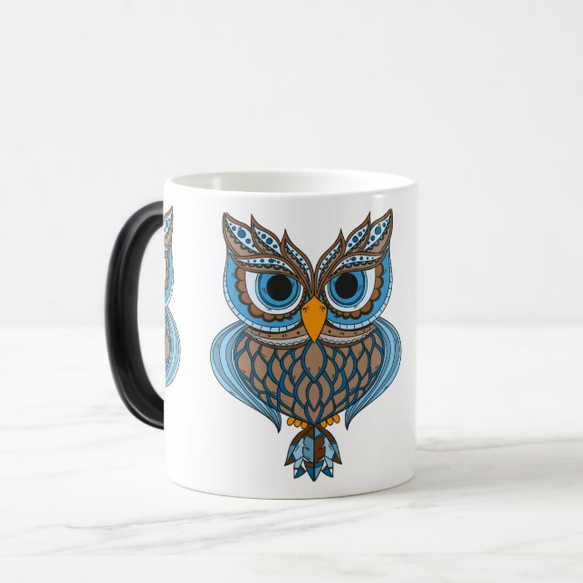 Taza Mágica Lechuza azul (Anverso izquierdo)
