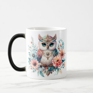 Taza Mágica Lechuza Joyal Majestuosa con acentos florales