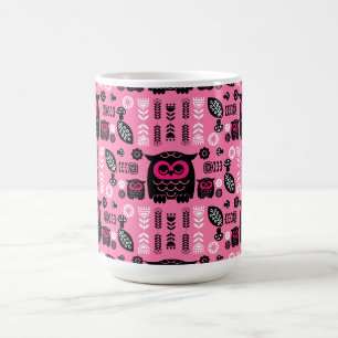 Taza Mágica Lechuza nórdica de arte folclórico