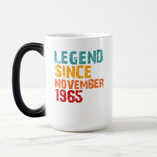 Taza Mágica Legend 1965 60th Birthday Gifts for Men Women 60 Y (Izquierda)