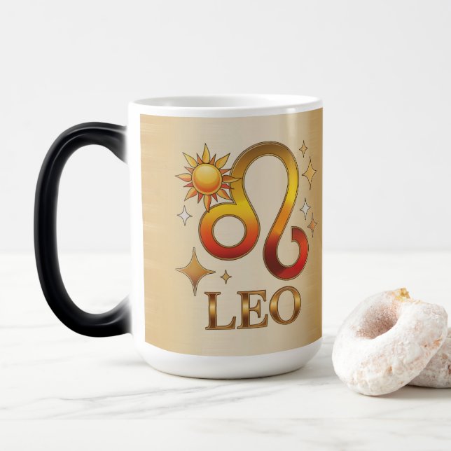 Taza Mágica Leo Zodiac Sign Glyph Morphing Mug (Con donut)