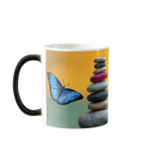 Letra azul morfo mariposa monograma