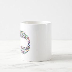 Taza Mágica Letra hebrea 'CHAF' hecha con gemas en todos los c