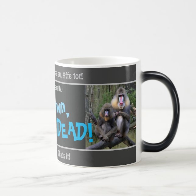 Taza Mágica Levantar, mono muerto - ¡tonto traducido alemán! (Derecha)