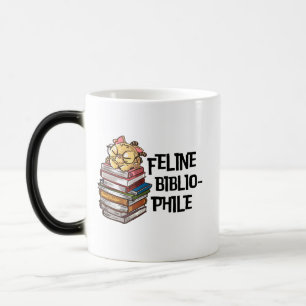Taza Mágica Libro Divertido Cita Amante Gatos Felino Bibliófil