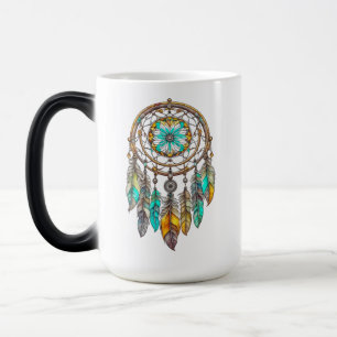 Taza Mágica Lindo atrapasueños turquesa y marrón   Dulces Sueñ