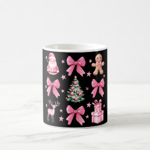 Taza Mágica Lindo lazo Coquette rosa Navidad Santa Pan de Jeng