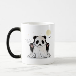Taza Mágica Lindo Panda Fantasma Bajo la Luna 
