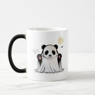 Taza Mágica Lindo Panda Fantasma Bajo la Luna 