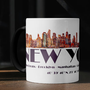 Taza Mágica Línea aérea de Nueva York. Órganos y coordenadas